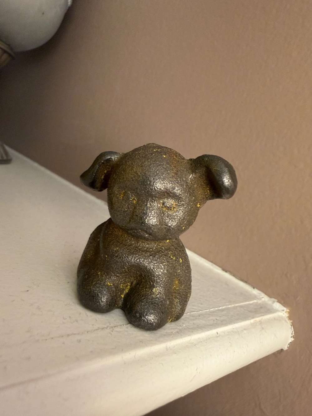 Small Cast Iron Puppy Figurine, unpainted